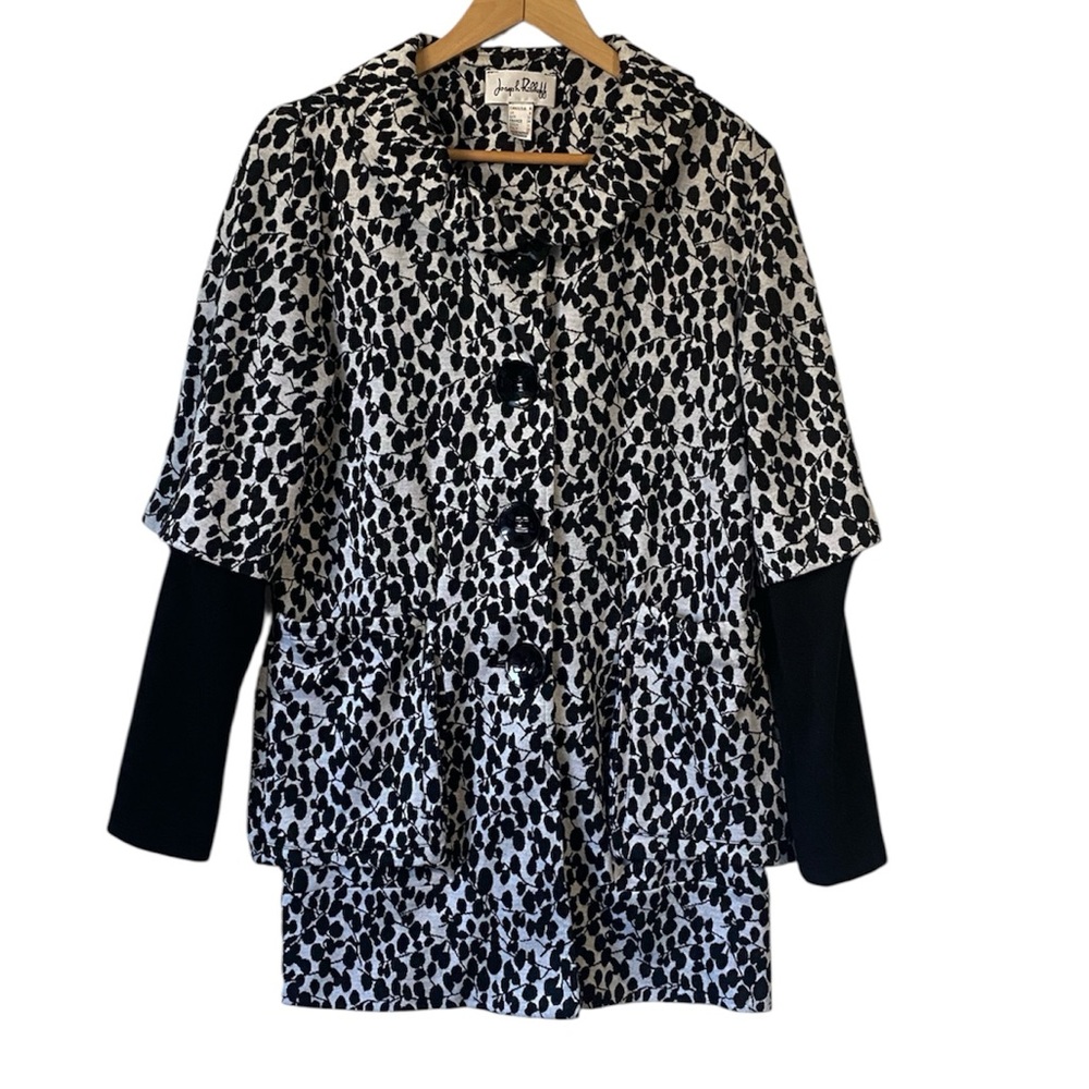 Joseph Ribkoff Black and White Patterned Jacket